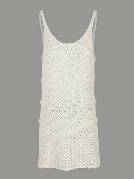 Vestito Donna Mare Estivo Scollo U con Tagli Laterali – Corto e Sexy a Righe Estate 2025