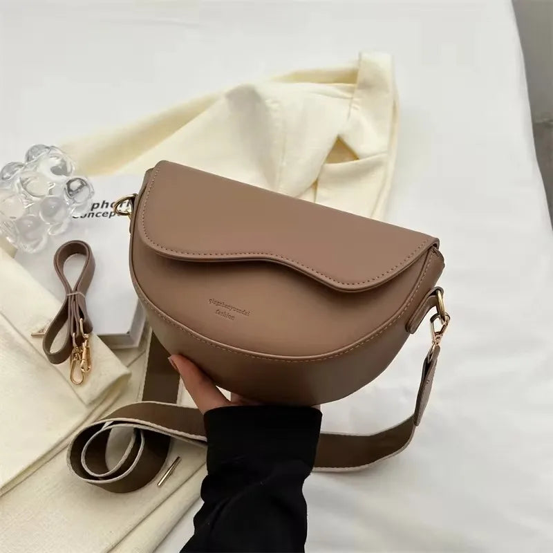 Borsa a tracolla donna con tasche e scomparti - Kaki