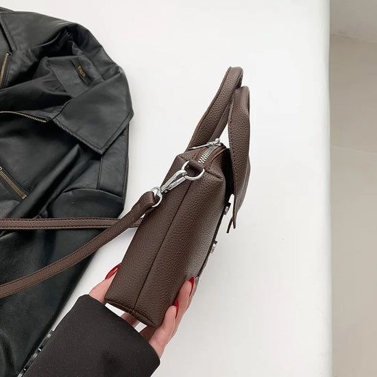 Borsa compatta quadrata in PU – shoulder / crossbody bag con zip, design elegante e di qualità per donna 2025