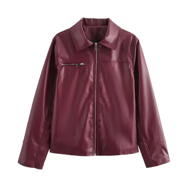 Giacca Donna in Similpelle con Zip e Colletto - immagine 26
