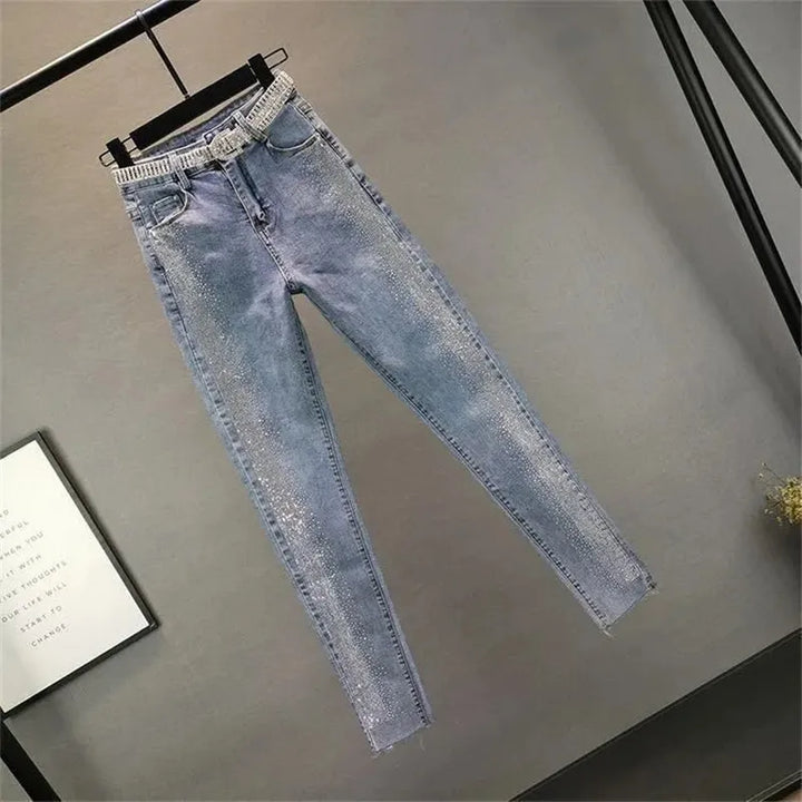 Jeans donna vita alta skinny 5XL – Denim elasticizzato primavera 2025