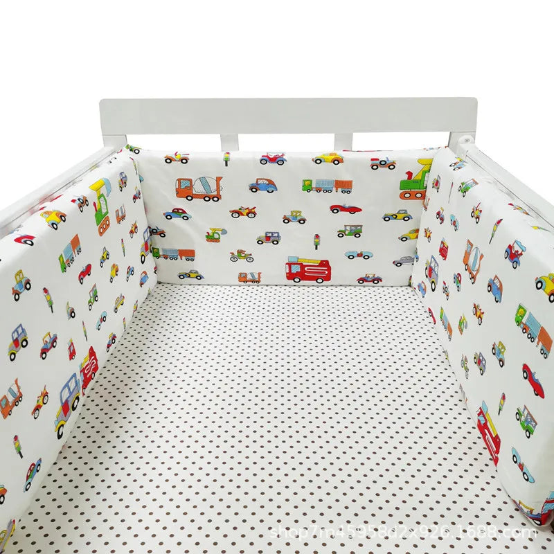 Paracolpi Lettino Imbottito 200 × 30 cm in Cotone con Fodera Removibile