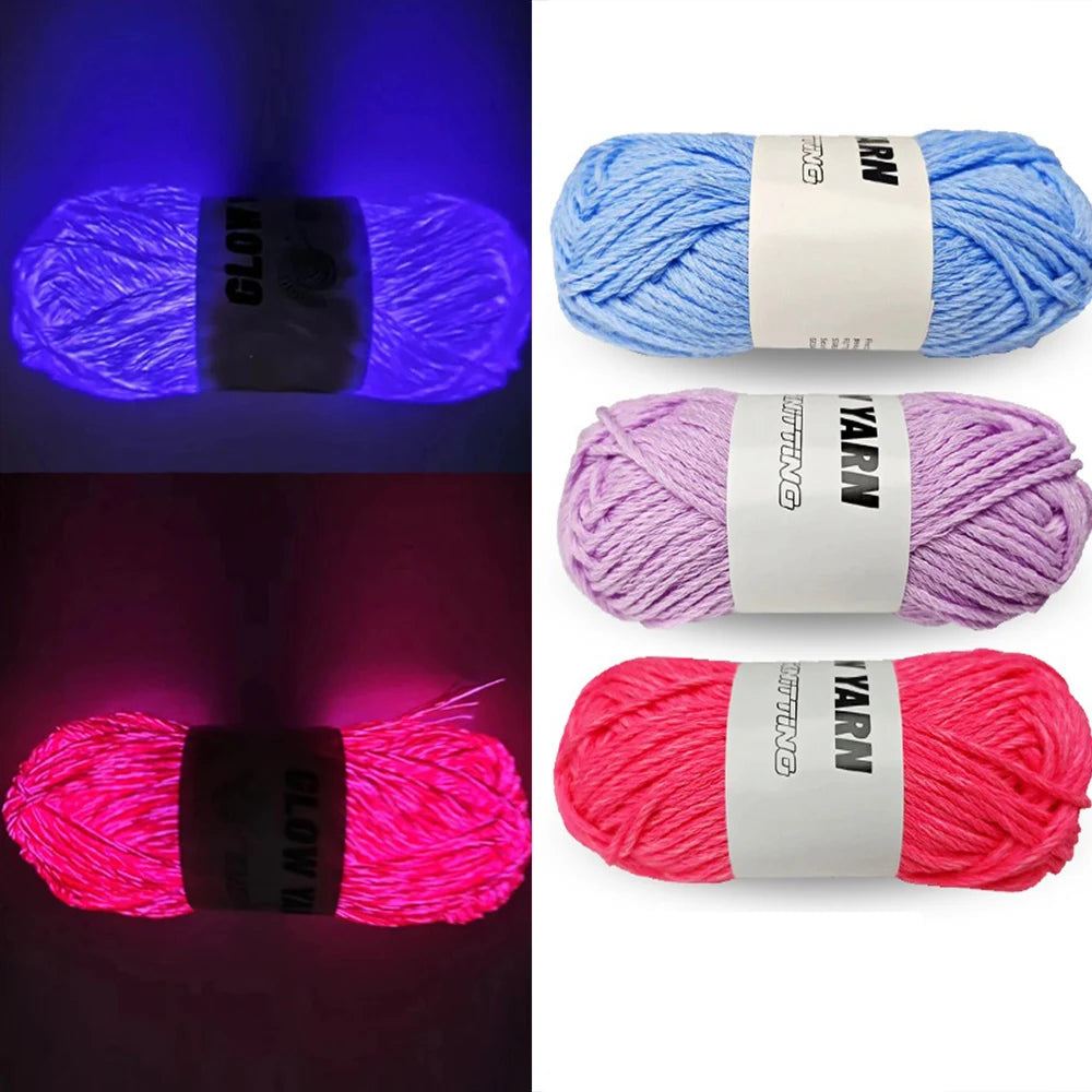 Filato luminiscente 55 m – Yarn glow in the dark per maglieria, tappeti, sciarpe e borse artistiche