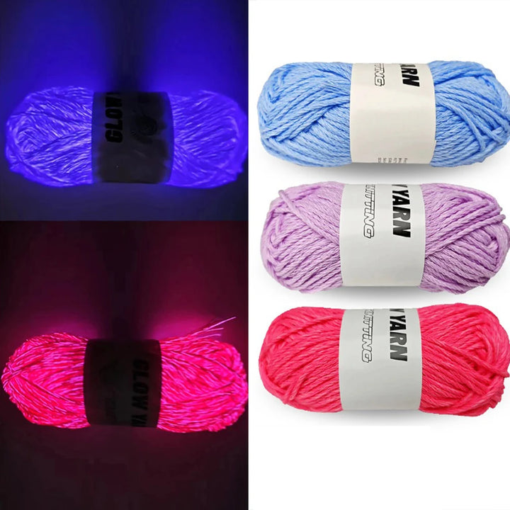 Filato luminiscente 55 m – Yarn glow in the dark per maglieria, tappeti, sciarpe e borse artistiche