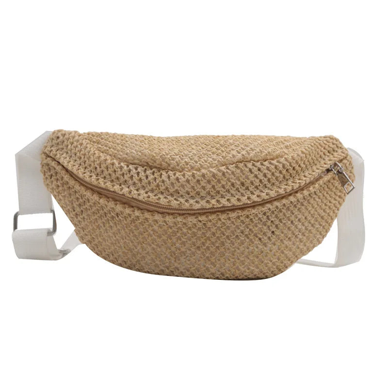 Marsupio Intrecciato Donna Estivo – Borsa a Petto Paglia Leggera