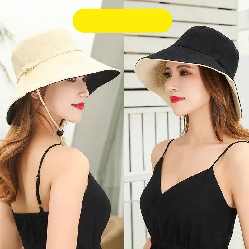Cappello Estivo da Pescatore Donna – Visiera Larga Anti-UV Doppio Lato per Mare e Città