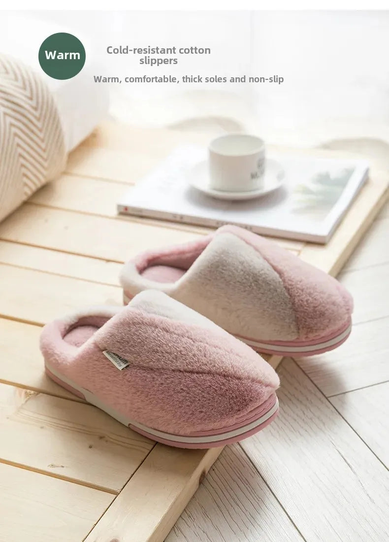 Ciabatte indoor unisex 2025 – suola alta in cotone, antiscivolo, pelose e super calde