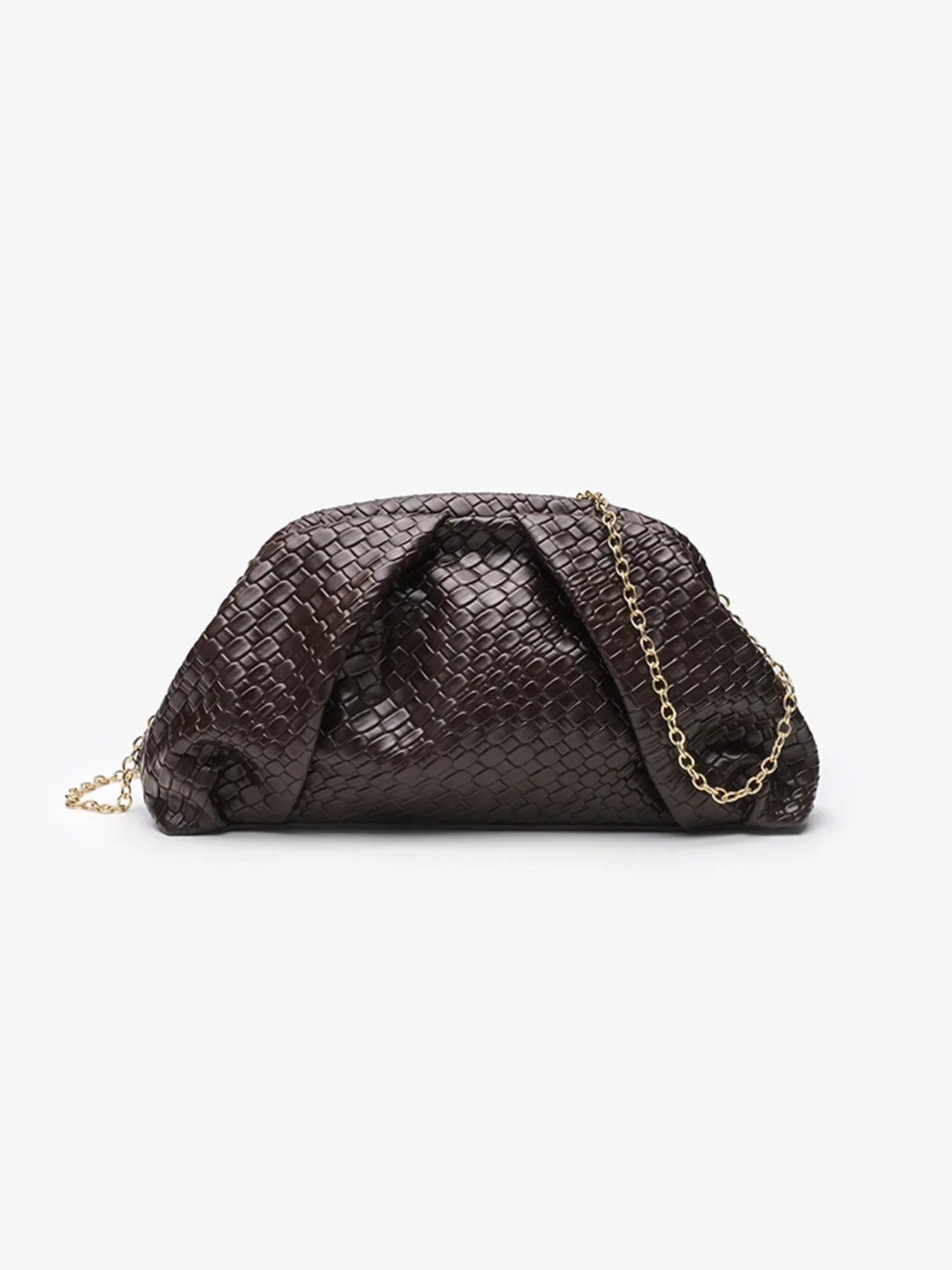 Clutch da sera elegante intrecciata nera per donna – clutch bag texture weave con tracolla regolabile & chiusura clasp per matrimonio & evento