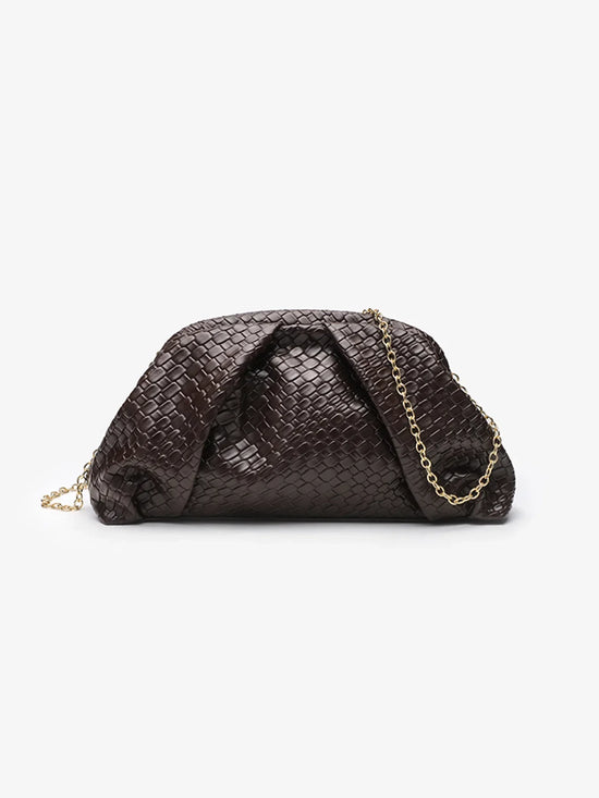 Clutch da sera elegante intrecciata nera per donna – clutch bag texture weave con tracolla regolabile & chiusura clasp per matrimonio & evento