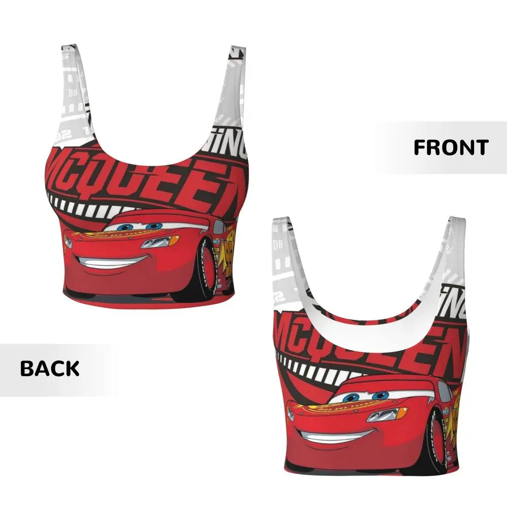 Maglia cars SaettaMcQueen Donna | Cartoon Fitness Crop Top Cars