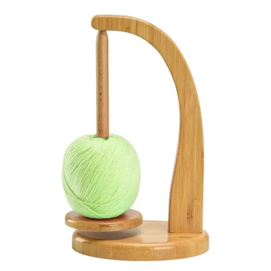 Supporto Gomitolo Filo in Legno Rotante con Sistema Magnetico – Porta Gomitolo per Uncinetto e Maglia