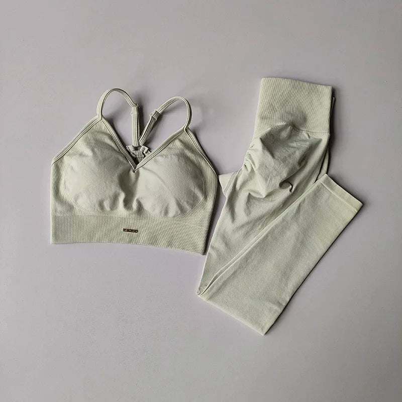 Completo Sportivo Fitness Donna Vita Alta – Set Yoga, Running e Allenamento