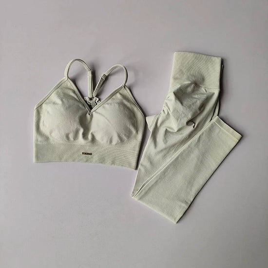 Completo Sportivo Fitness Donna Vita Alta – Set Yoga, Running e Allenamento