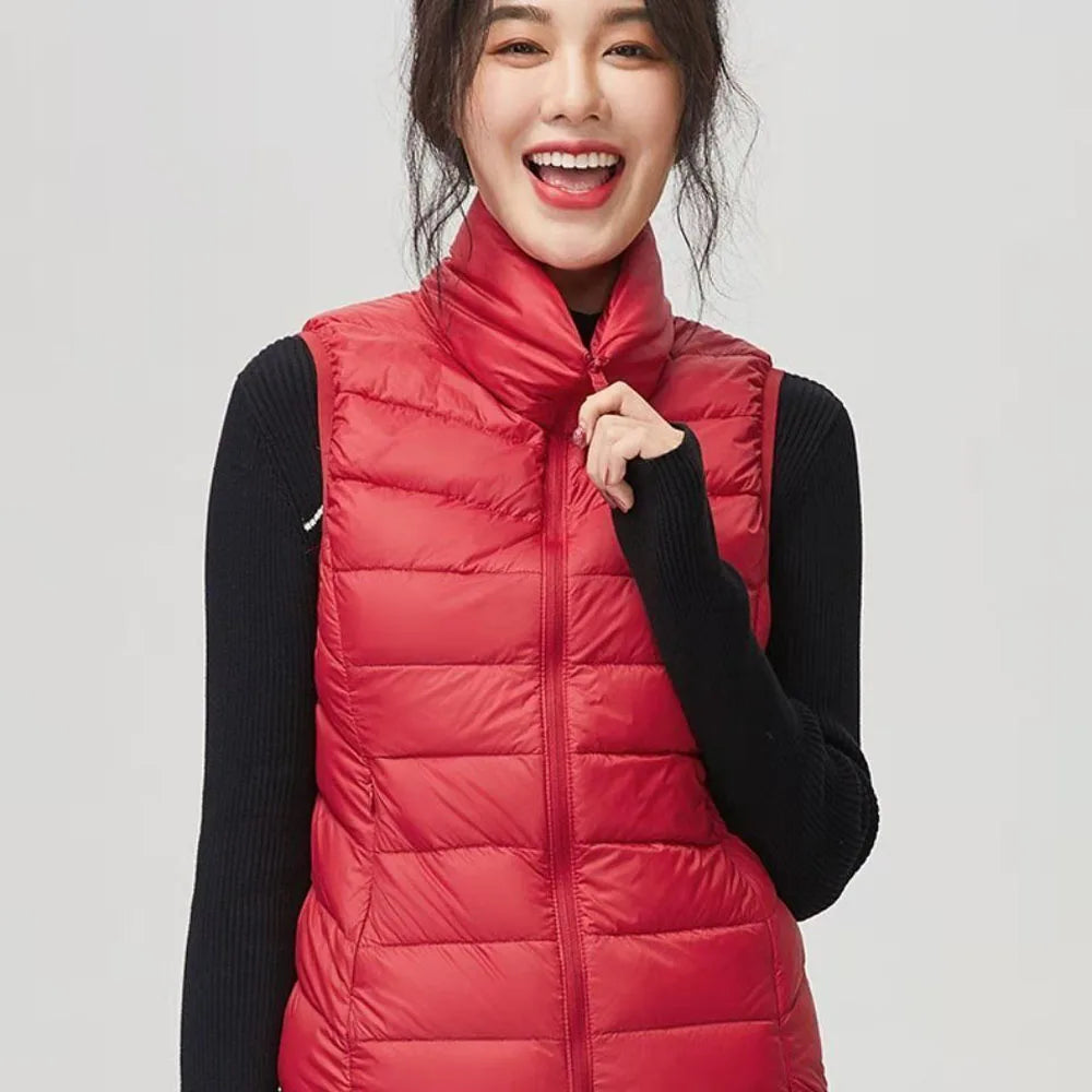 Gilet imbottito ultra-leggero da donna 2025 – smanicato oversize senza maniche, antivento e ripiegabile