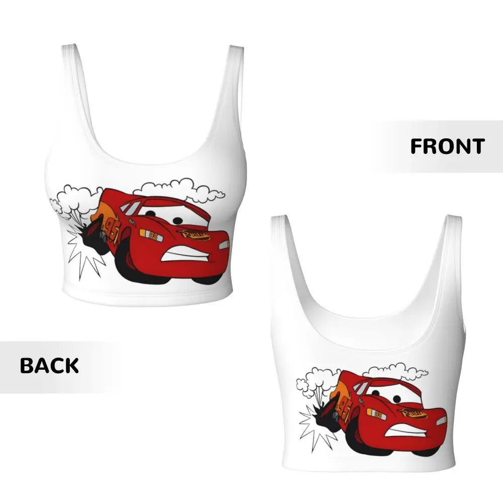 Maglia cars SaettaMcQueen Donna | Cartoon Fitness Crop Top Cars
