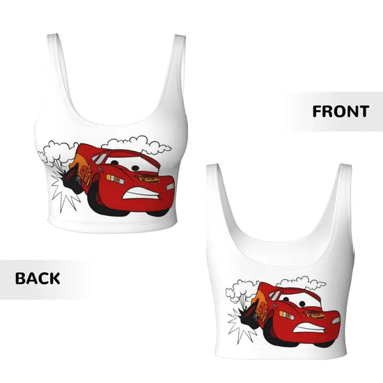 Maglia cars SaettaMcQueen Donna | Cartoon Fitness Crop Top Cars