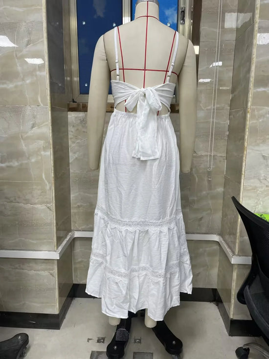 Abito Bianco Donna con Spalline Sottili – Vestito Estivo Romantico