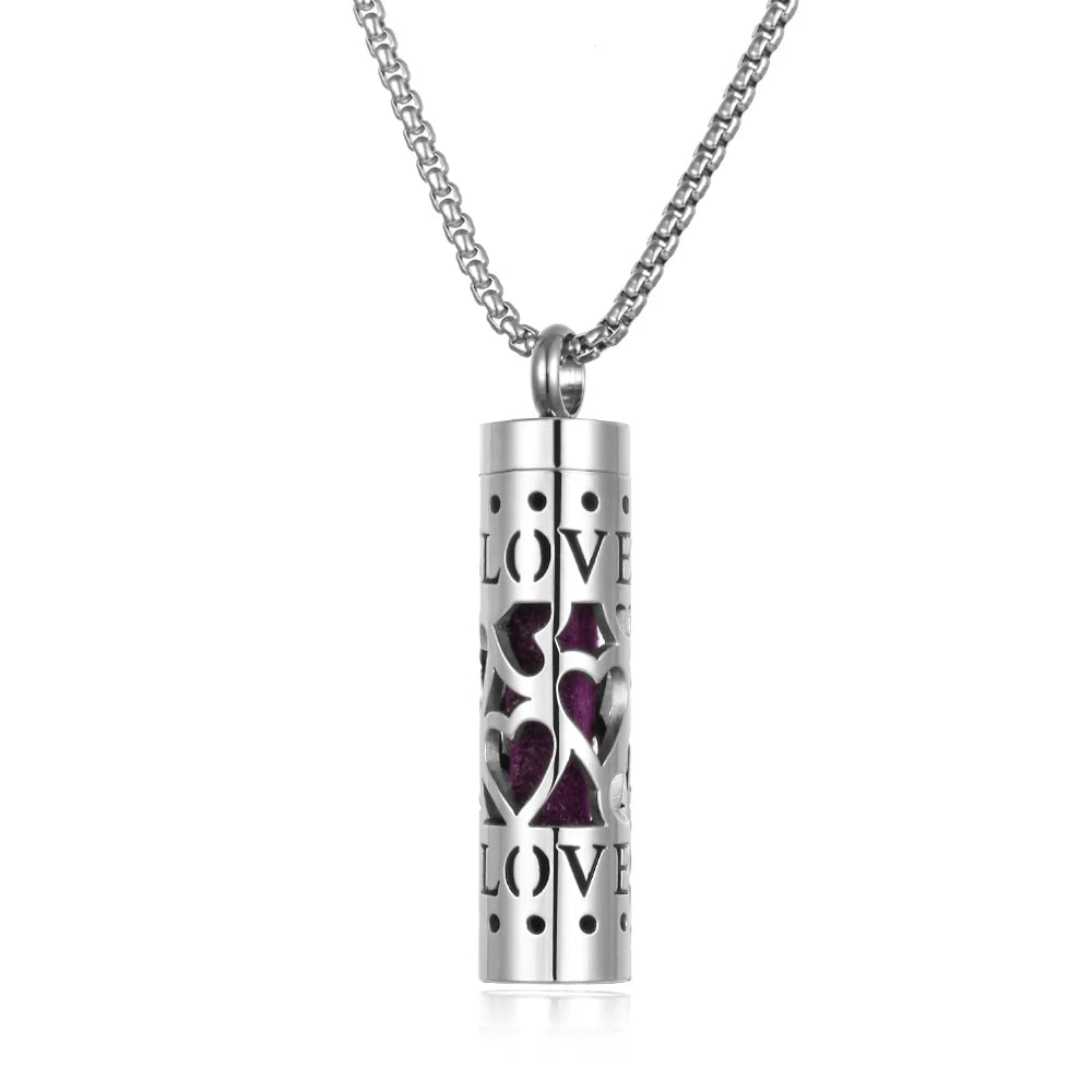 Collana diffusore profumo in acciaio – Aromaterapia wearable argento con spugnetta interna