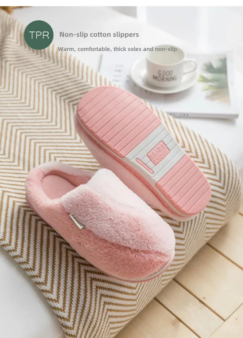 Ciabatte indoor unisex 2025 – suola alta in cotone, antiscivolo, pelose e super calde