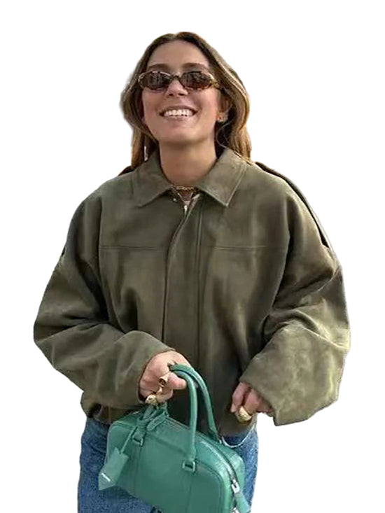 Giacca Bomber Oversize  Donna Stile Vintage – Giubbotto Elegante e Morbido per Occasioni Speciali