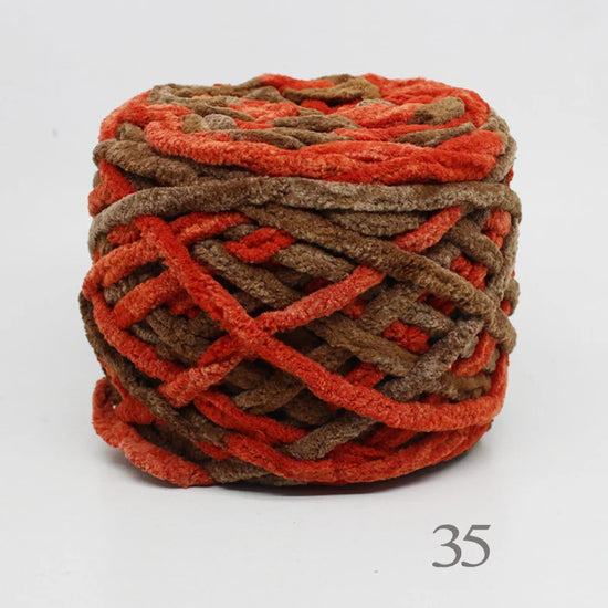 Set 4 pezzi filato chenille cotone 400 g – morbido “ice strip” per coperte, sciarpe e lavori fai-da-te