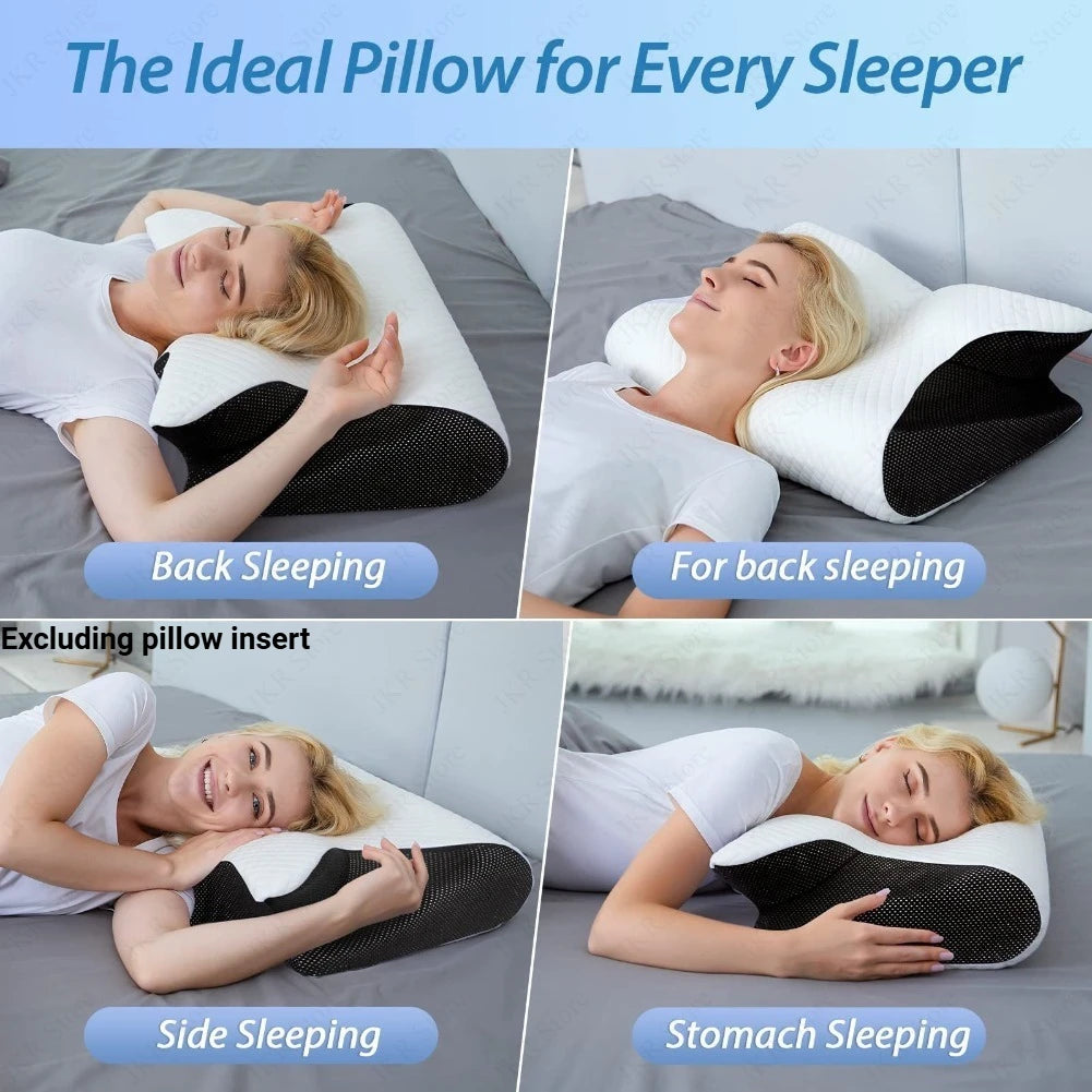 Memory Foam Pillowcase Cervical Pillowcase Pillow Protector Bedding Pillow Cases Cover Cooling Fabric Portable Home Holiday Gift