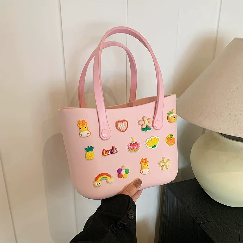 Borsa Mare Colorata Impermeabile – Cestino Estivo Donna Multicolore per Spiaggia e Piscina