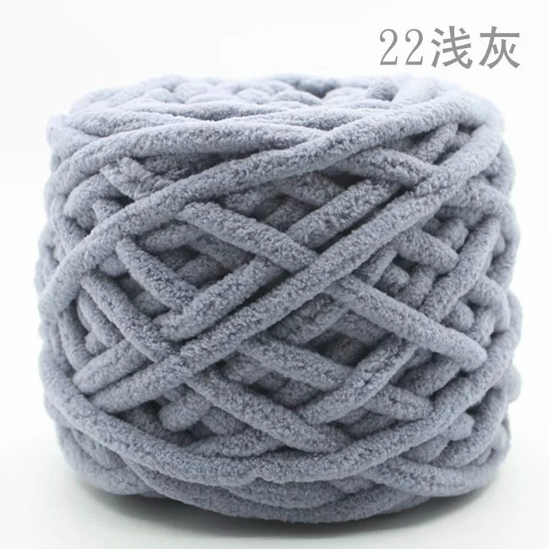 Set 4 pezzi filato chenille cotone 400 g – morbido “ice strip” per coperte, sciarpe e lavori fai-da-te