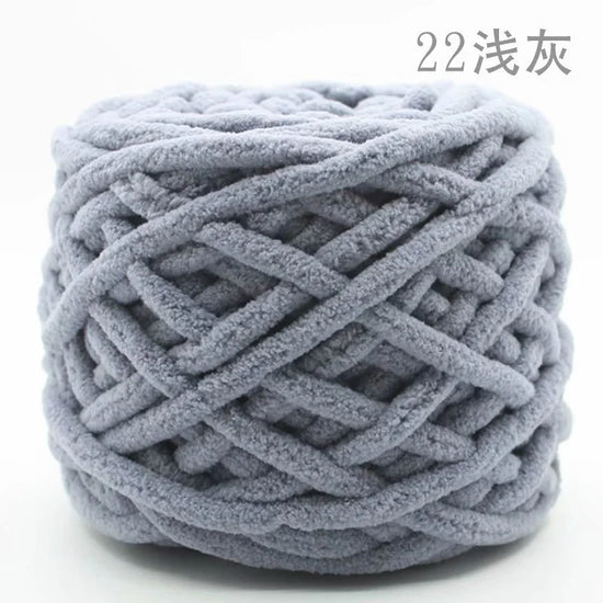 Set 4 pezzi filato chenille cotone 400 g – morbido “ice strip” per coperte, sciarpe e lavori fai-da-te