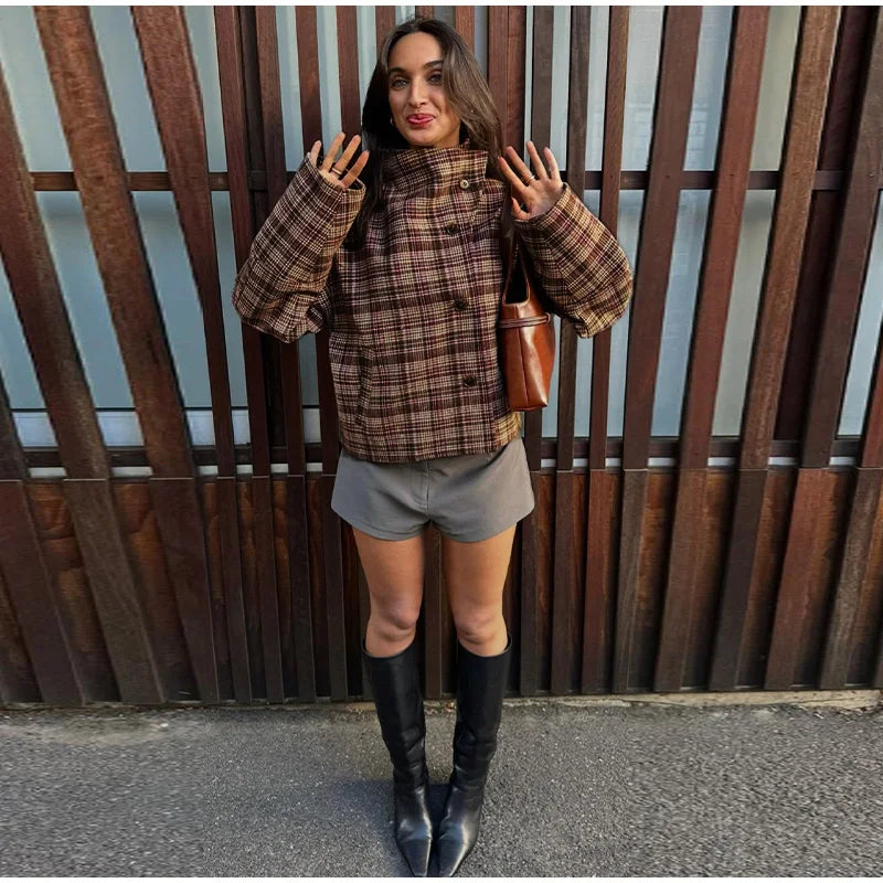 Giacca donna con collo alto e bottoni, modelli 01-04