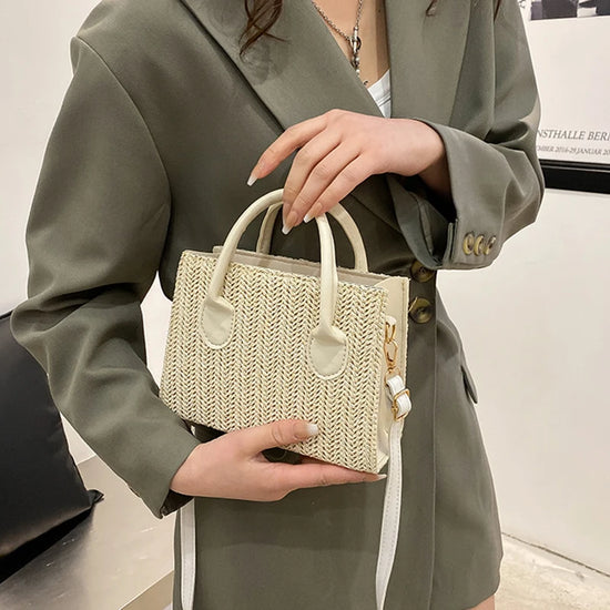 Borsa Tracolla Donna in Paglia Intrecciata – Stile Casual