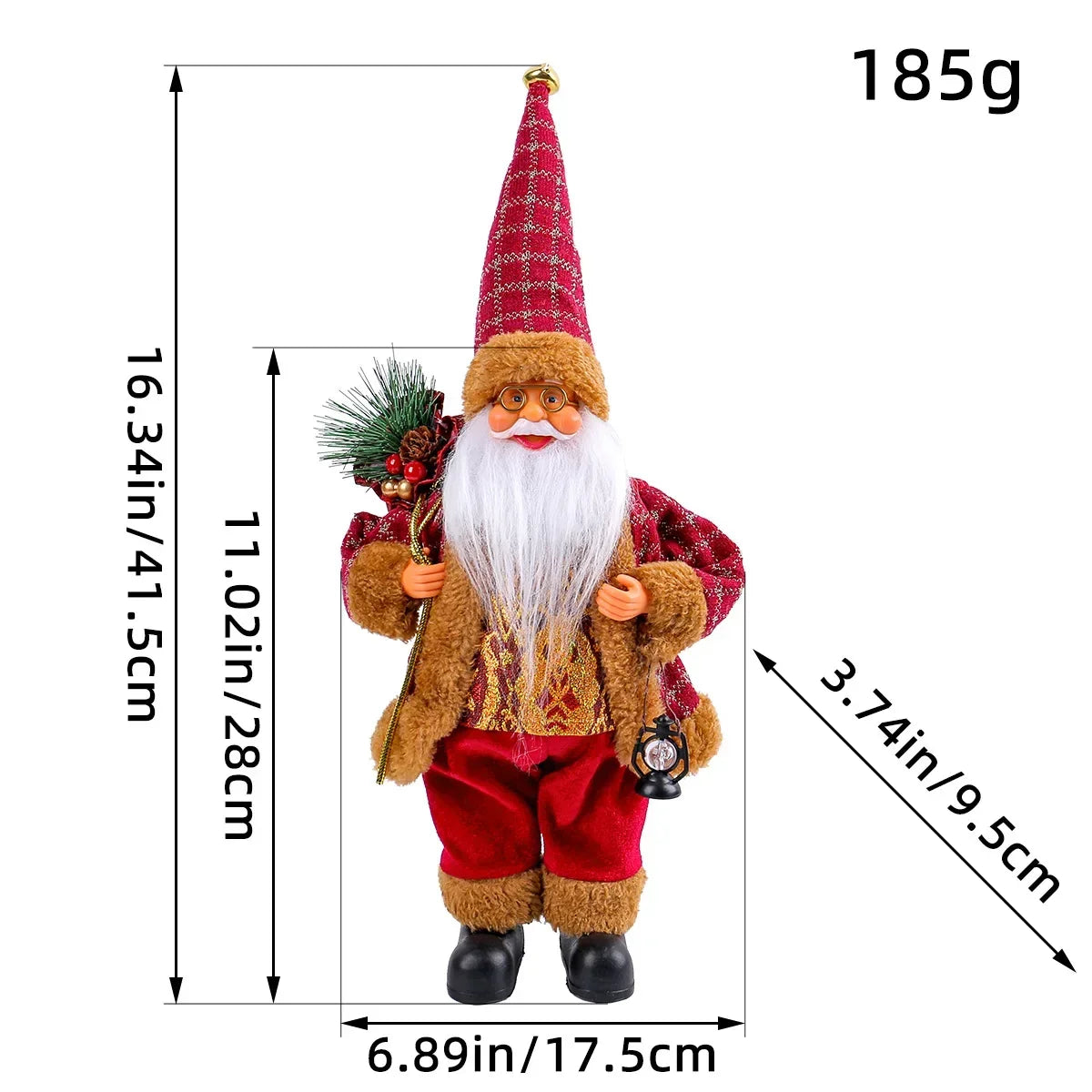 Pupazzo Babbo Natale peluche 30 cm ‒ decorazione natalizia morbida per casa, albero, festa (set 1-4 pezzi) 2025