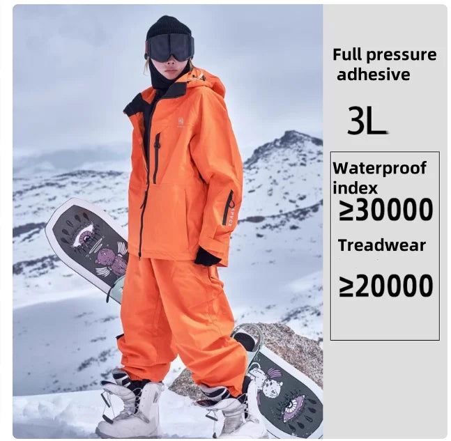 Completo sci e snowboard unisex con giacca e pantaloni