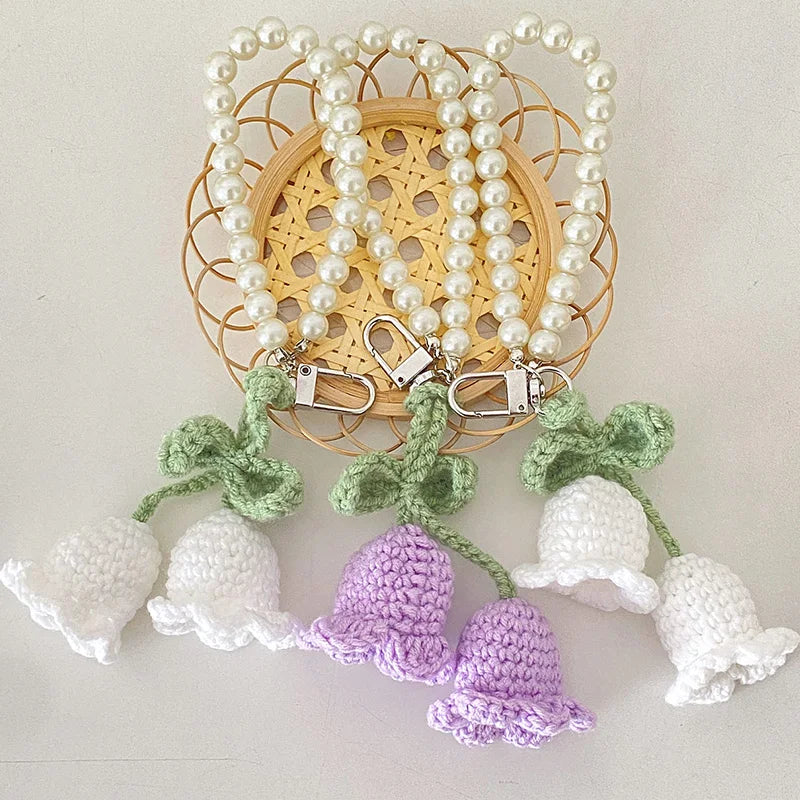 Portachiavi artigianale a fiore all’uncinetto – handmade keychain crochet floral charm