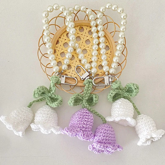 Portachiavi artigianale a fiore all’uncinetto – handmade keychain crochet floral charm
