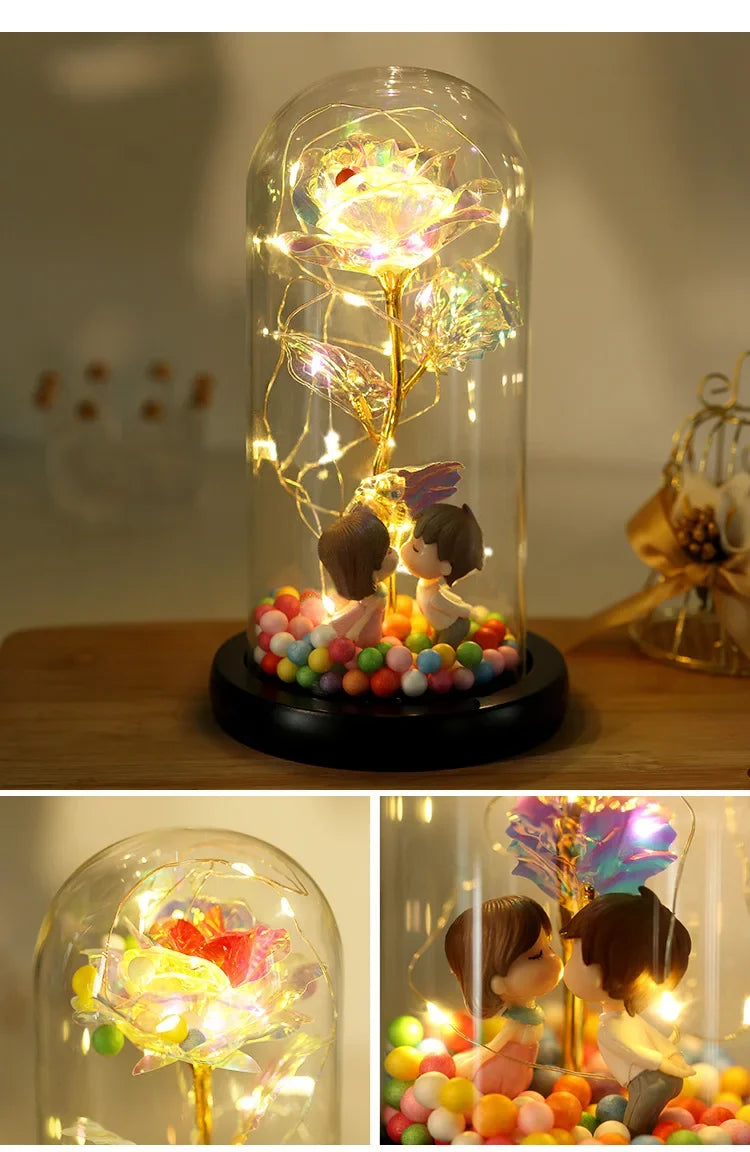 Rosa Eterna LED in Vetro – Regalo San Valentino per Fidanzata