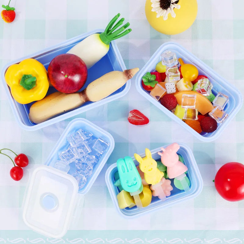 Contenitori Alimentari Pieghevoli 4 Pezzi – Set Salvaspazio in Silicone