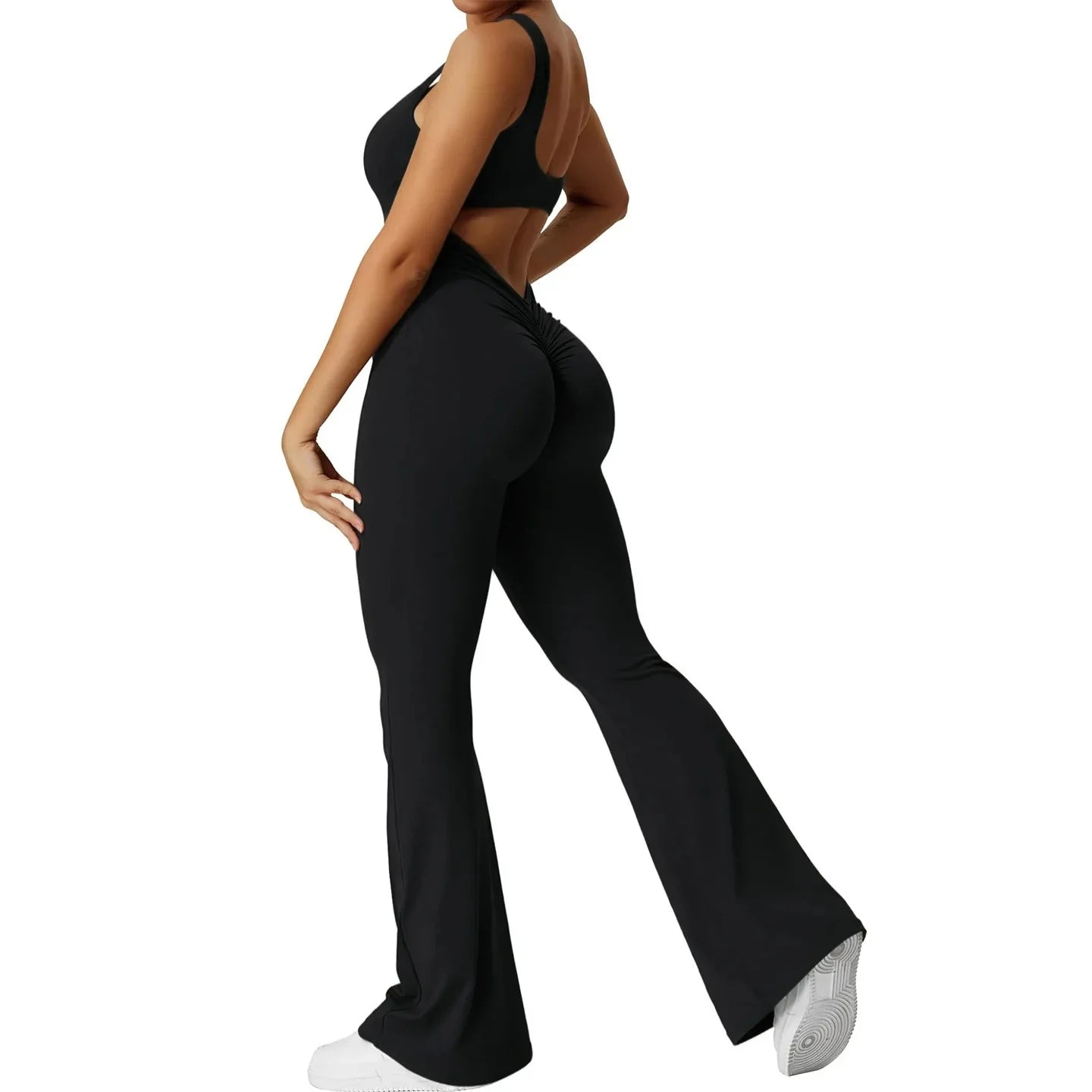 Tuta yoga intera seamless donna – Body atletico con schiena a U, modellante, da allenamento ad alto impatto