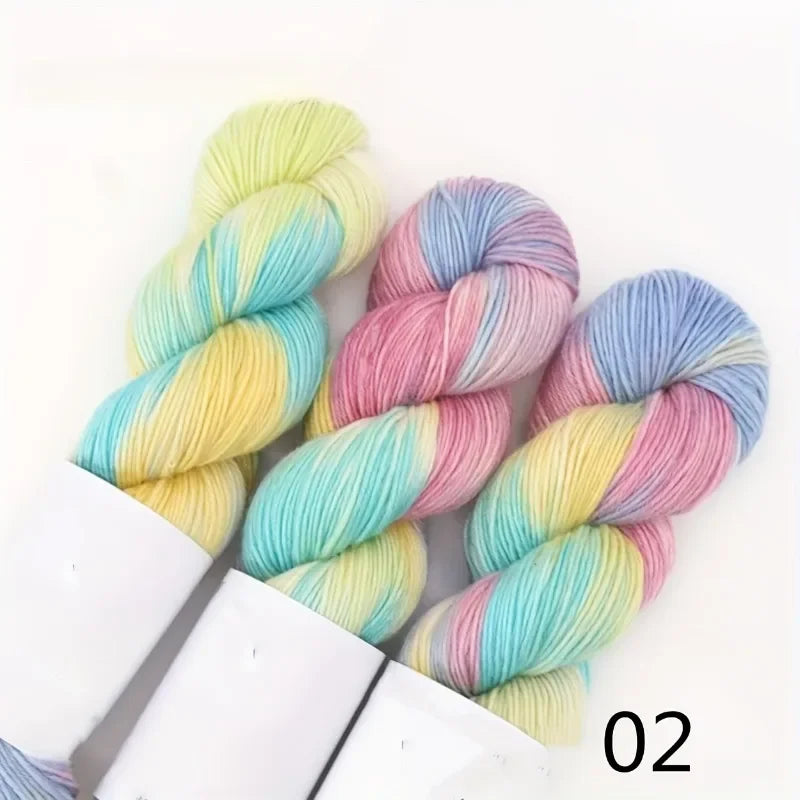 Set 3 × 100 g Lana Multicolore Sfumata – Filato Gradient per Maglieria e Uncinetto