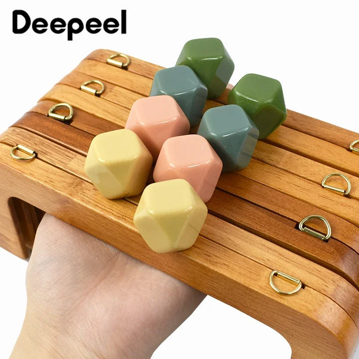 Set di manici in legno da 20 cm per borse – Chiusura a bacio per cucito fai-da-te, confezione da 1, 2 o 5 pezzi