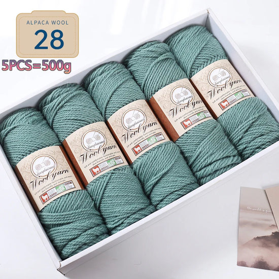 Set 5 gomitoli filato spesso alpaca 500 g – yarn grosso per maglioni, cappotti e crafting inverno
