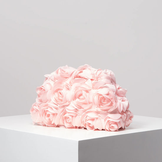 Clutch elegante rosa per donna – borsa clutch da cerimonia/partecipazione con rose, regalo perfetto per festa & cena