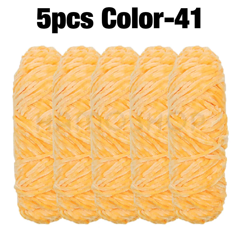 Set 5 rotoli filato ciniglia velluto 100 g – filo morbido e caldo per coperta, maglione, cuscini, DIY