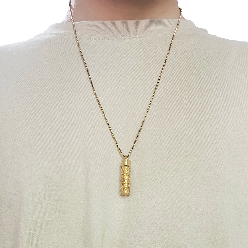Collana dorata con diffusore per oli essenziali in acciaio inox – Gioiello aromaterapico profumato per donna