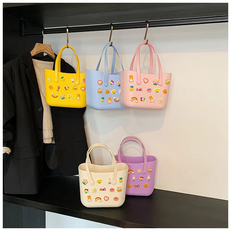 Borsa Mare Colorata Impermeabile – Cestino Estivo Donna Multicolore per Spiaggia e Piscina