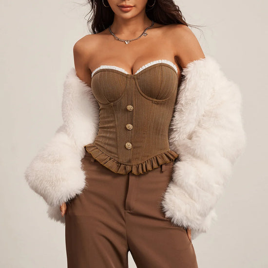 Corsetto Donna Pizzo con Stecche – Top Sexy Modellante
