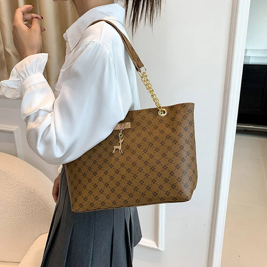 Borsa a mano in pelle morbida per presbiopia – Tote spaziosa con accessori pendenti, borsa a tracolla per donna