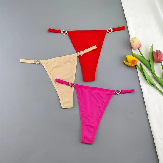 Set 3 Perizomi Sexy con Fibbia Strass – Effetto Ghiaccio, Invisibili, Ultra Comfort