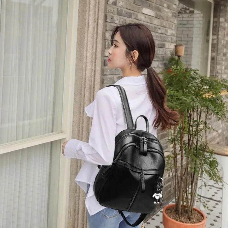 Zaino nero casual / crossbody monospalla, stile carino e vegan friendly