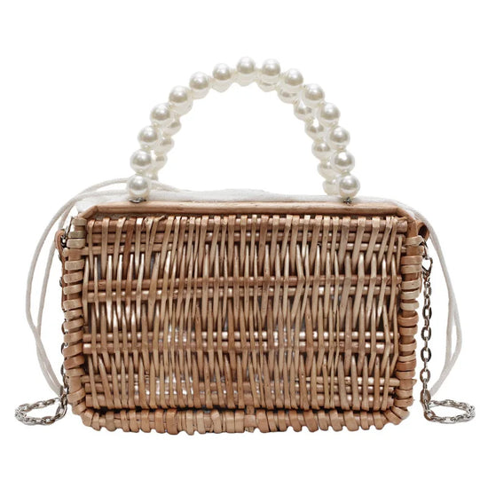 Borsa in Paglia con Perle Donna – Stile Boho Chic Estivo